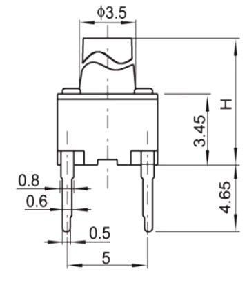 Tact Switch PC Horizontal.2 Ben.6x6x9.0mm