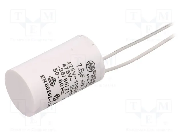 Motor capacitor 7,5µF 425VAC Ø=32x55mm