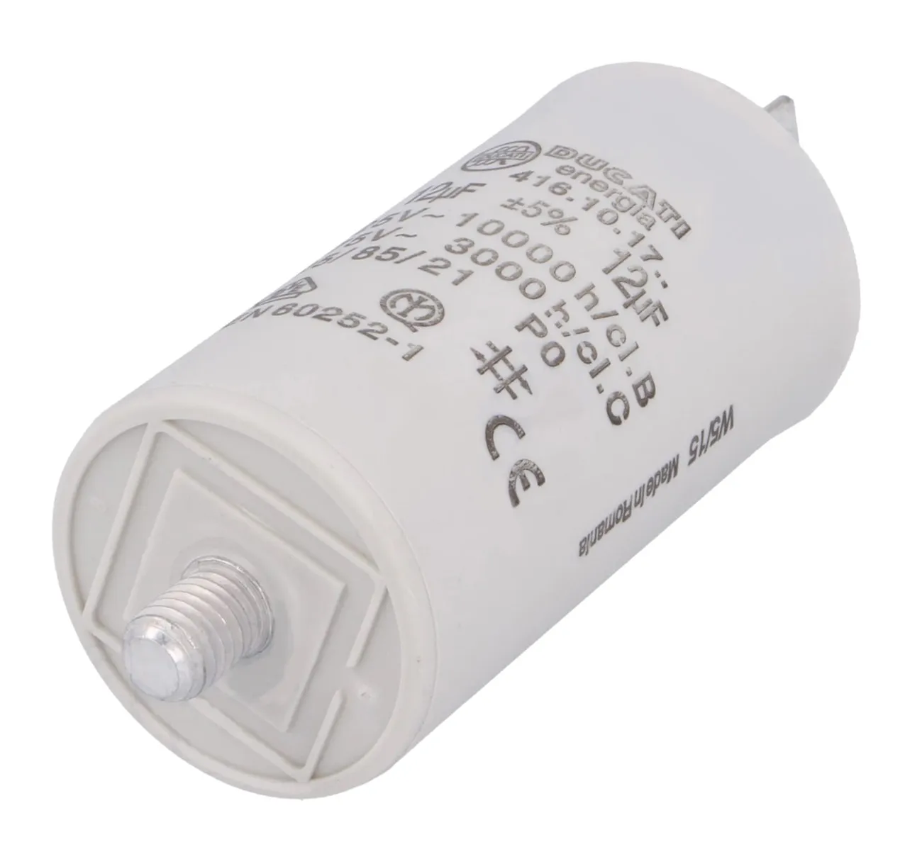 Motorstart kondensator 12 uF 450V Ø=36x70mm.