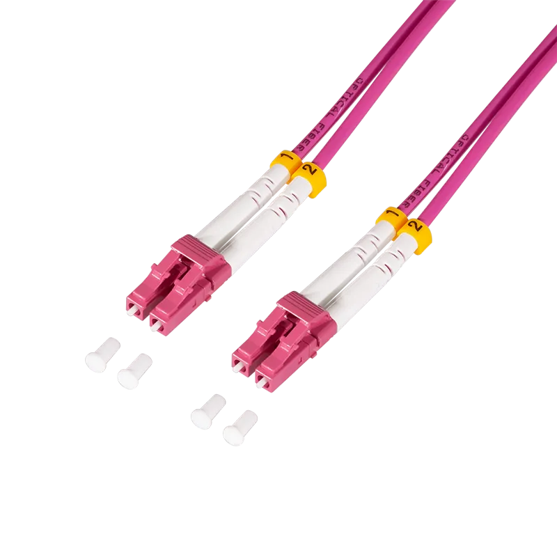 Steel armored fiber patch cord OM4, Duplex LC/UPC - LC/UPC,  2.0 m