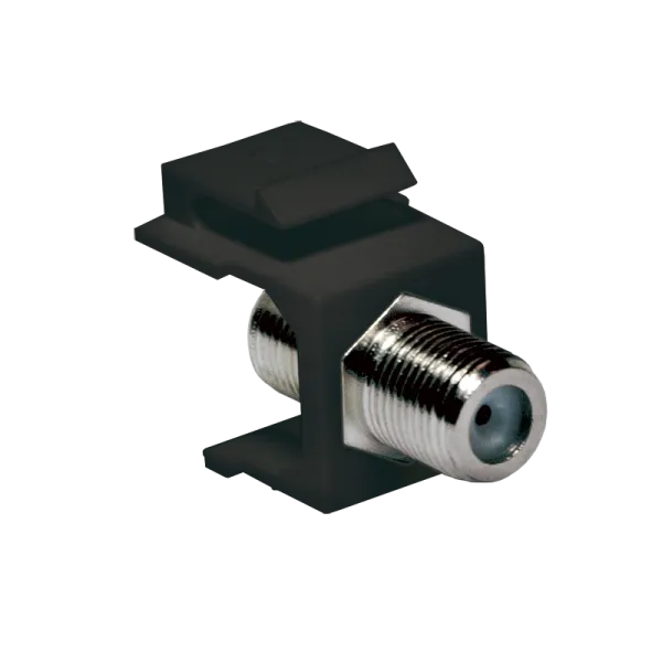 TV/SAT keystone coupler, F-Type/F to F-Type/F, 75 Ohm, black