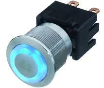 Trykafbryder 2-pol ON/ON Ring Blue MSM22SSR-BL