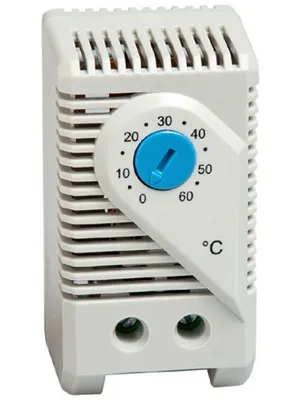 Thermostat; +0 to +60°C: NO; 10A; 250VAC; IP20;DIN rail mount