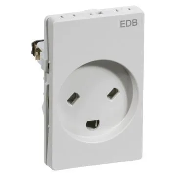 LK FUGA®Stikkontakt EDB 1,5 modul, LYSEGRÅ