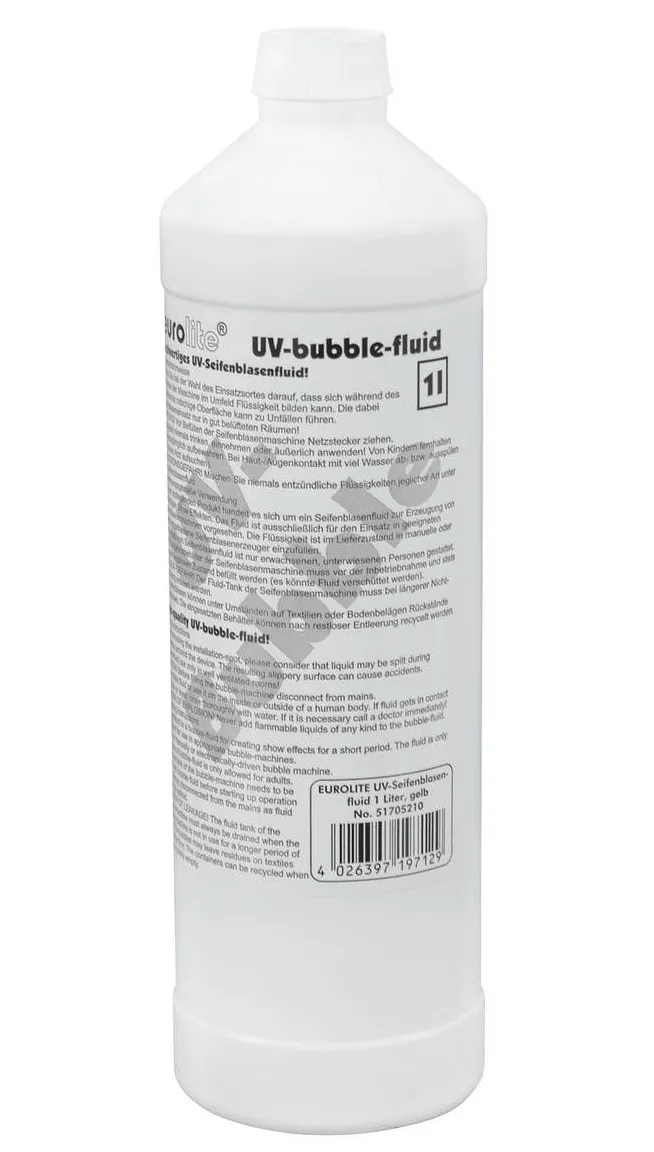Sæbeboblevæske, UV-Aktiv, 1 L, gul
