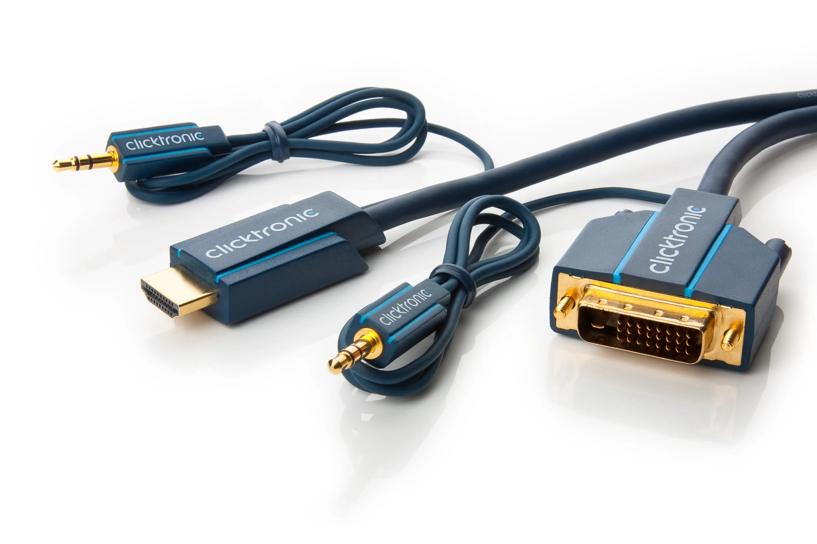 Clicktronic DVI - HDMI med lyd, 5m