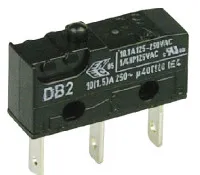 Mikroswitch, Knap aktuator, 1-polet slutte/bryde, 10.1 A @ 250 V ac