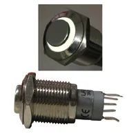 Trykafbryder/omskifter 16mm. med hvid ringlys