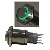 Trykafbryder/omskifter 16mm med grøn ringlys