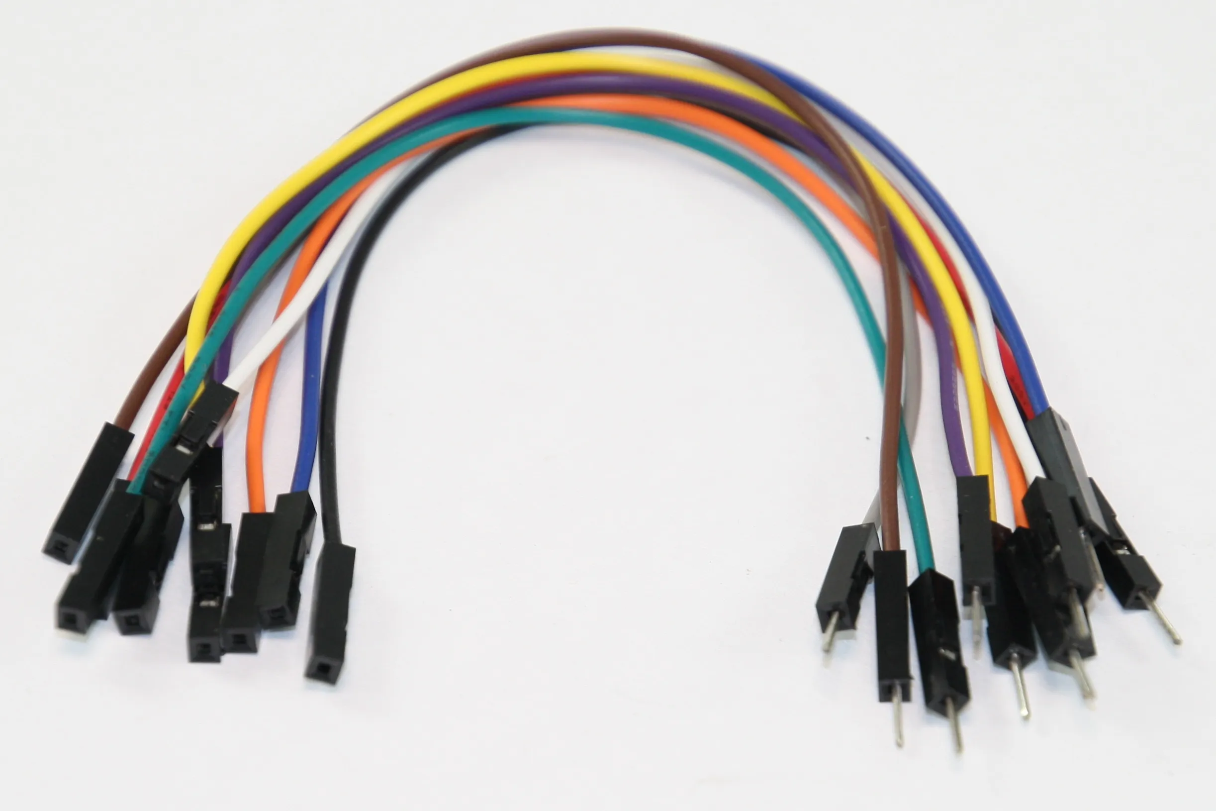 Jumperkabler, han/hun 15 cm, 10 stk.