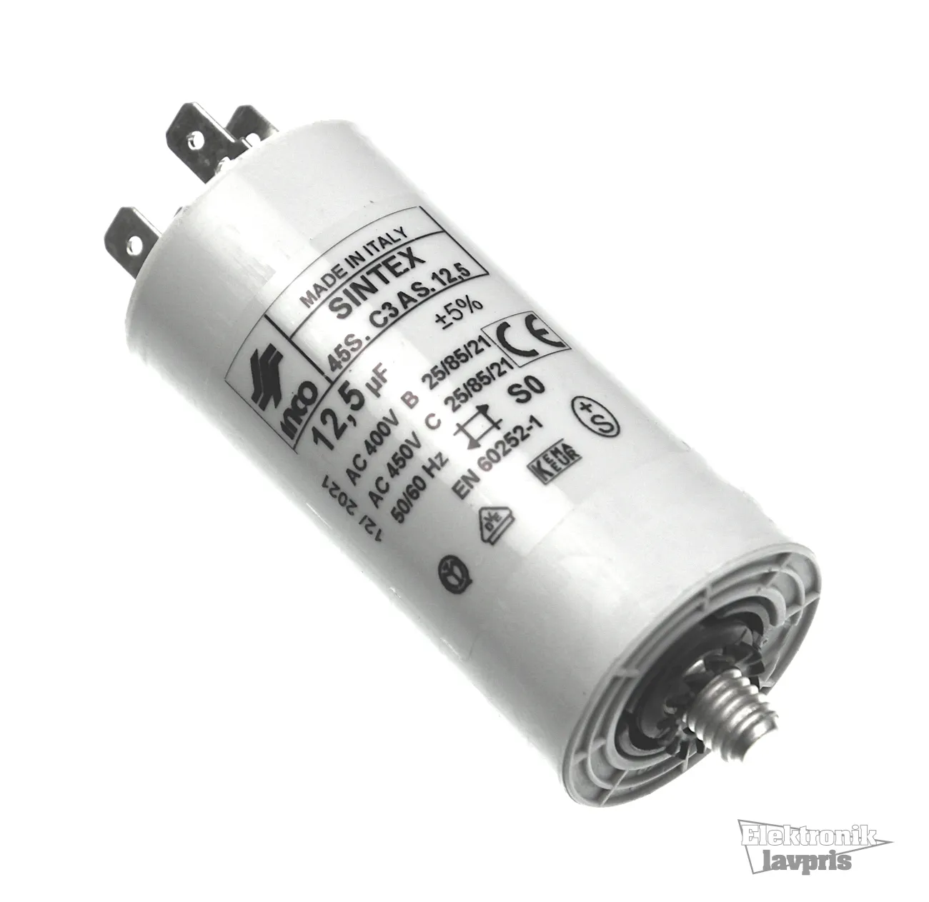 [142217] Motorstart kondensator 12,5uF, 450VAC Ø35x95mm