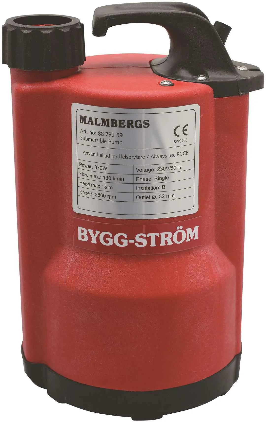 [141593] Dykpumpe, 130L, 2 m sugehøjde