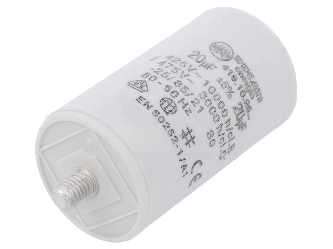 [133610] Motorstart kondensator 20uF, 475V Ø40x70mm.