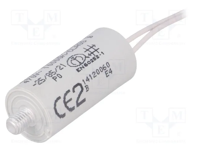 [147298] Motor capacitor 2 µF 470VAC Ø=25x55mm.