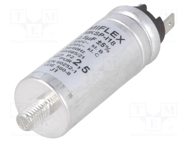[147316] Motorstart kondensator 2,5uF, 450V Ø25x62mm