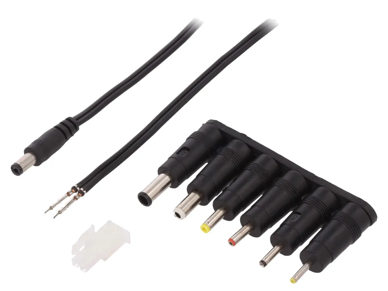 [147817] Kabel med stik + adaptere til universal strømforsyninger, 1.8m