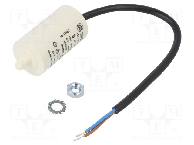 [150844] Motorstart kondensator 8uF 425VAC Ø=32x55mm.