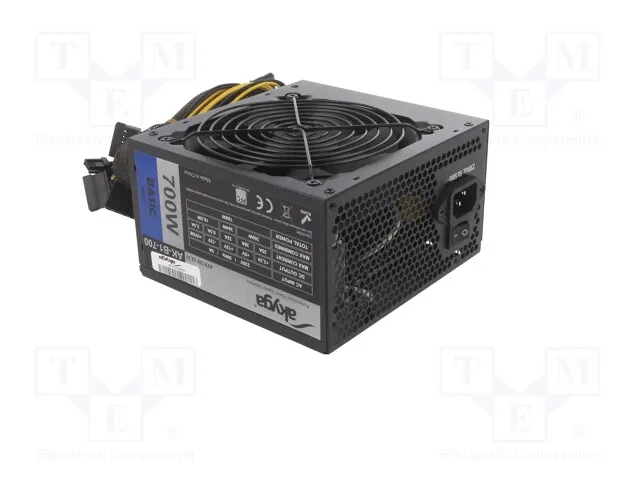 [154654] Pc-strømforsyning ; ATX; 700W; 3.3/5/12V; Features: fan 12cm