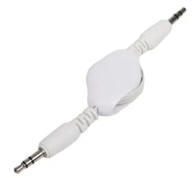[96183] IPod udtrækskabel, 3,5mm->3,5mm, 45cm, hvid