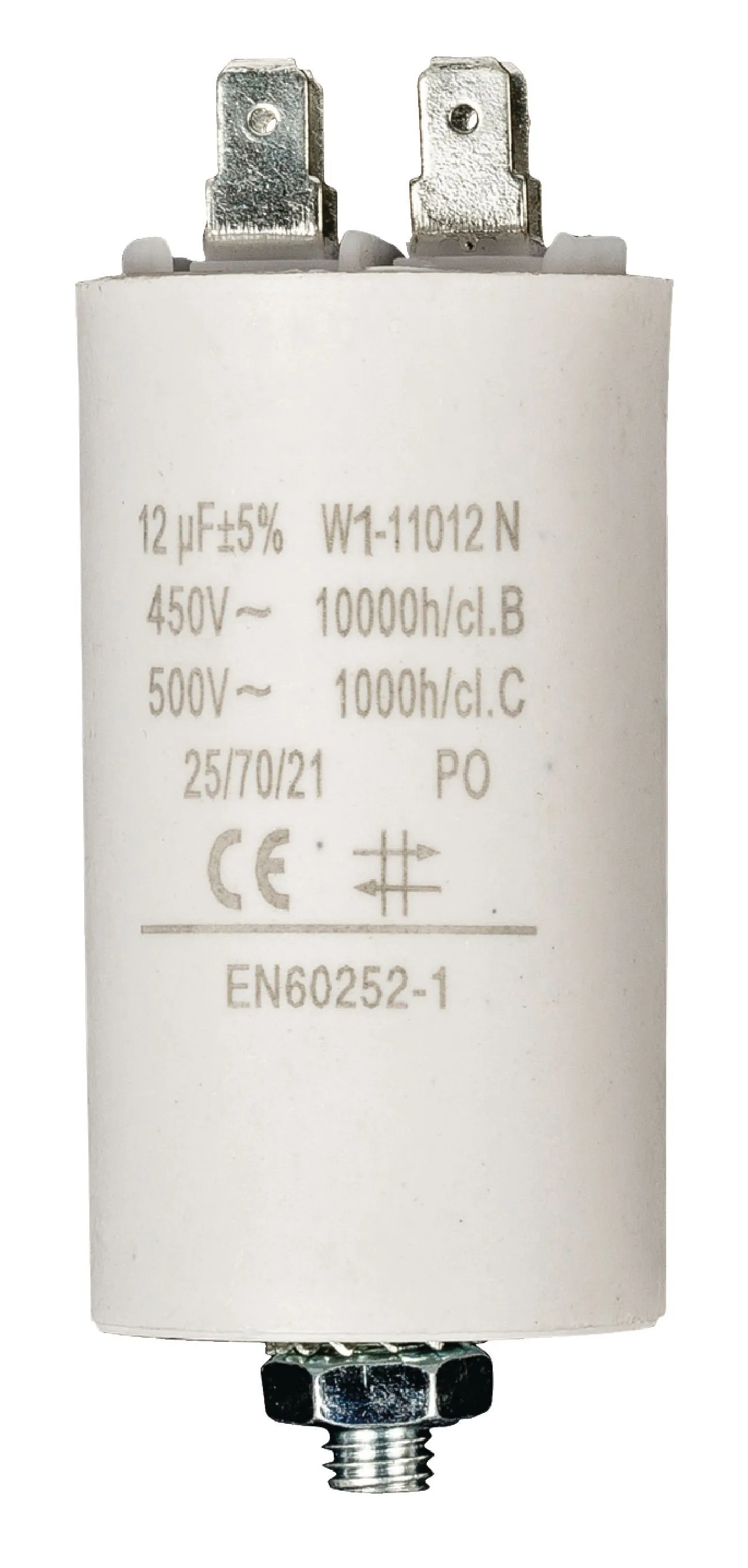 [118521] Motorstart kondensator 12uF, 450VAC Ø40x70mm
