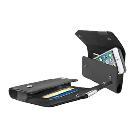 [123820] iLuv læder-etui til iPhone 5 og kreditkort med bæltespænde