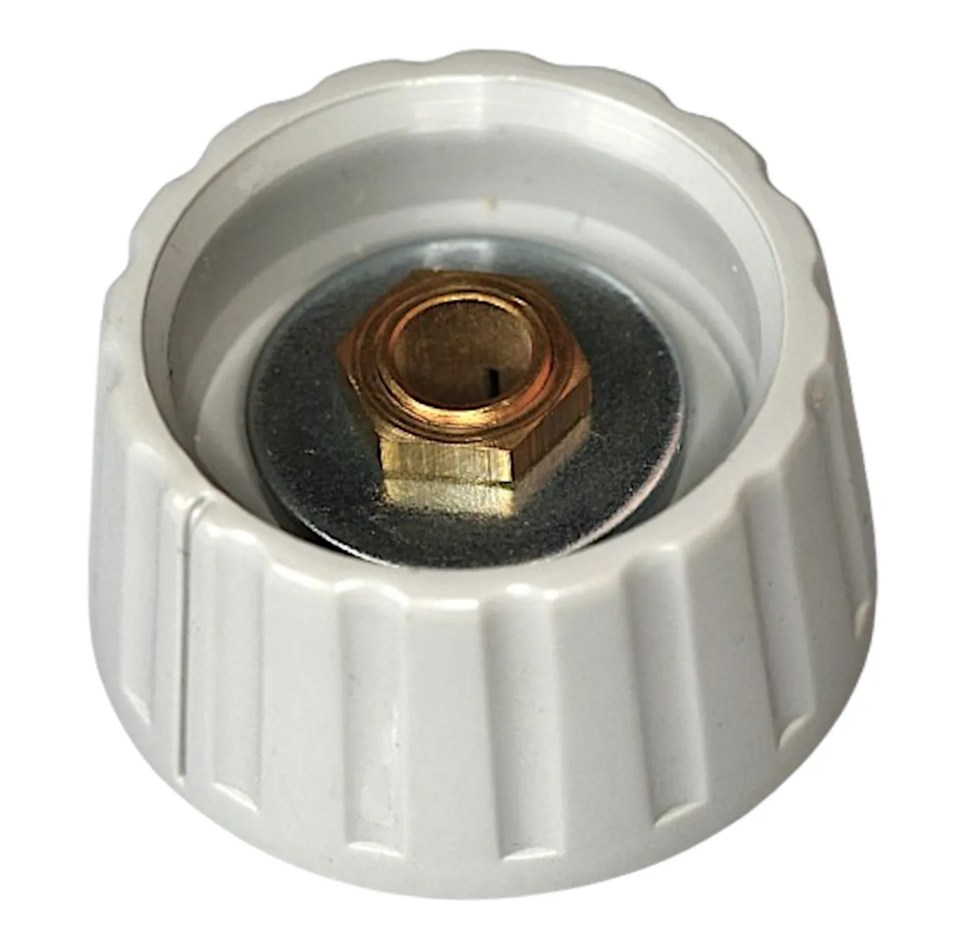[137440] Plastknap med markering, 36 mm til 6mm aksel, grå