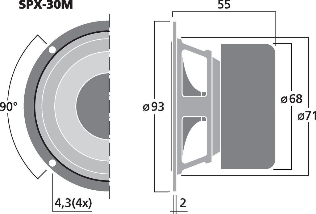 Fuldtone højttaler 3"" 8 Ohm 20W