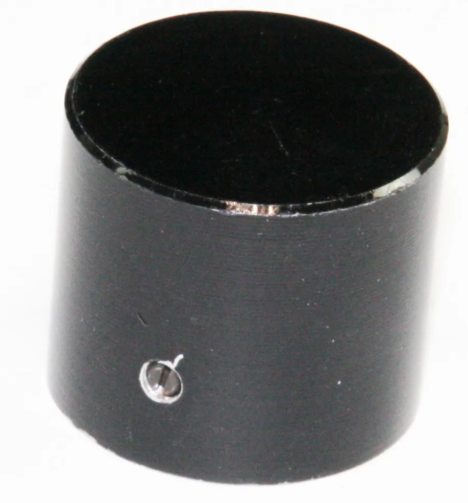 Aluminiumsknap for 6mm aksel, Ø25x21mm, SORT ALU