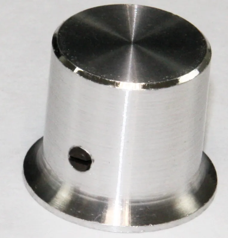 Aluminiumsknap for 6mm aksel, Ø21x17mm, ALU, UDEN indikatorstreg