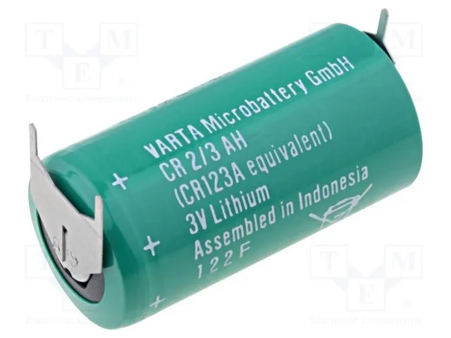 2/3A 17x33,5mm. 3V 1500mAh, med 3 printben Bulk