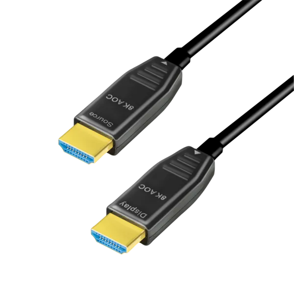 Optiske Hybrid HDMI 2.1 cable, A/M to A/M, 8K/60 Hz, AOC, black, 15 m