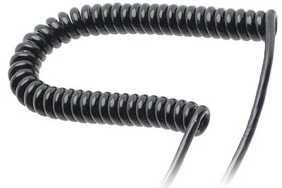 Spiralkabel uden skærm 4x1.50 mm², 1,5/6meter Sort