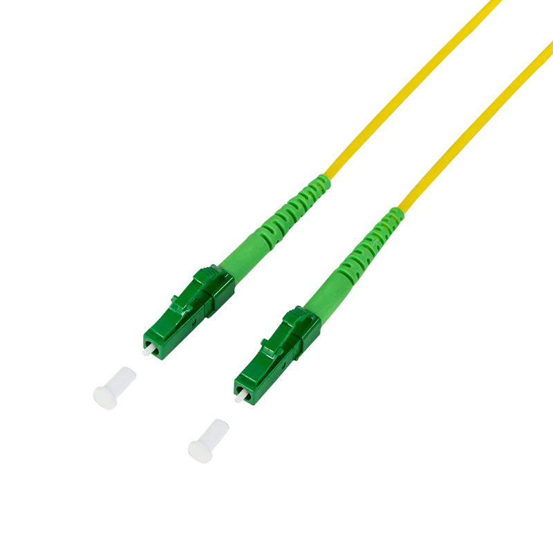 Fibre simplex patch cord, OS2 SM G.657.A2, LC/APC to LC/APC, 1 m