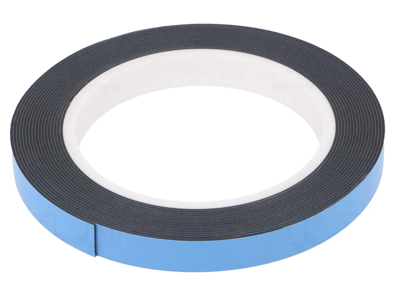 Dobbeltklæbende tape, 12mm x 0,8mm x 5m, sort