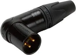 3-pol XLR HAN VINKEL sort