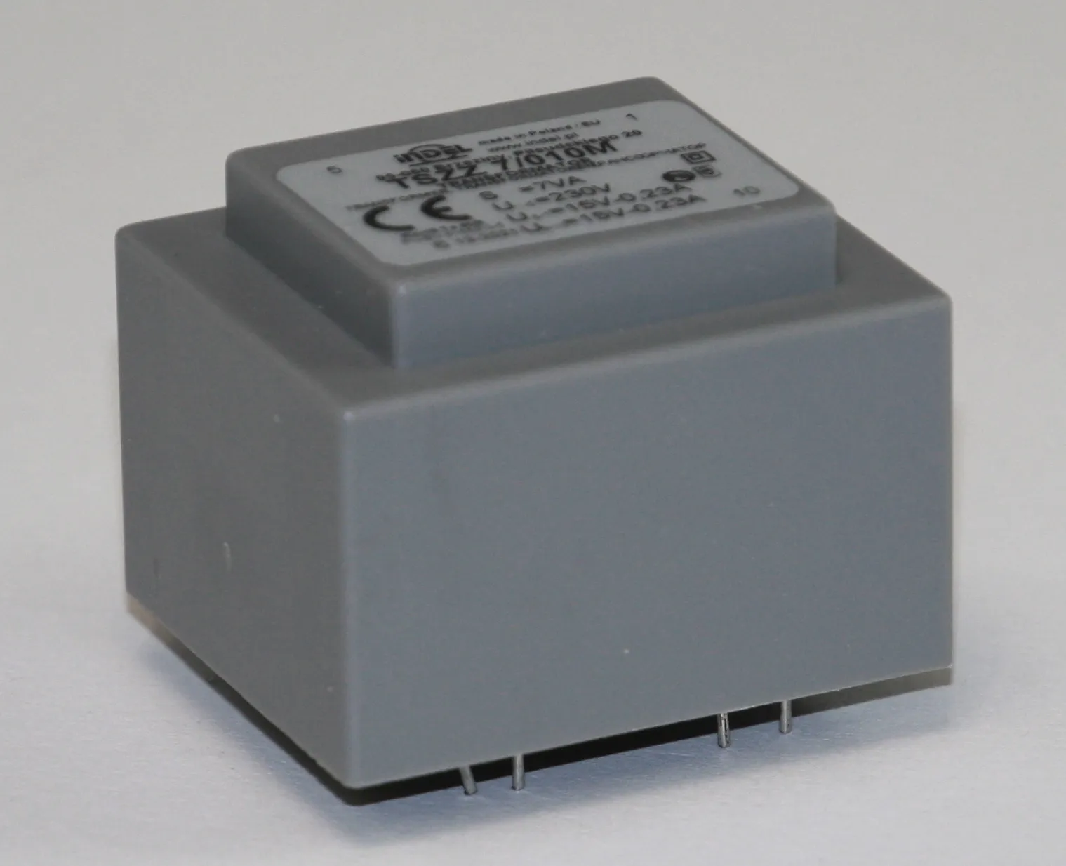 Transformer 7VA 230V 2x15V 230mA