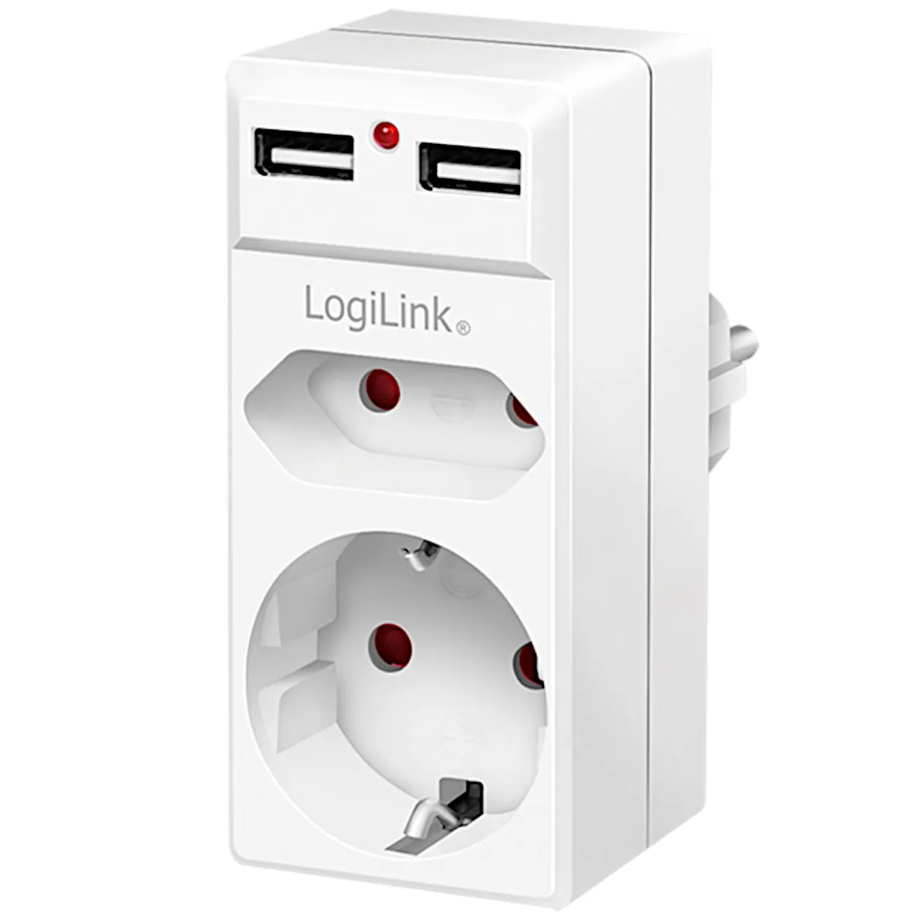 Stikdåse med USB A, 230V, 16A