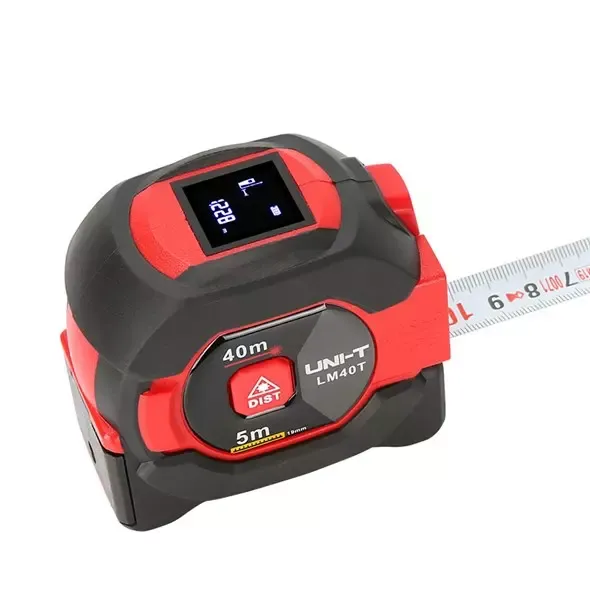 UNI-T Målebånd og Laserafstandsmåler, 2-i-1, LCD-display