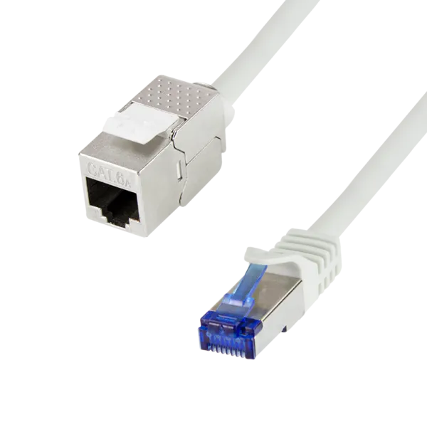 Consolidation point patch cable, Cat.6A, S/FTP, grey, 7.5 m