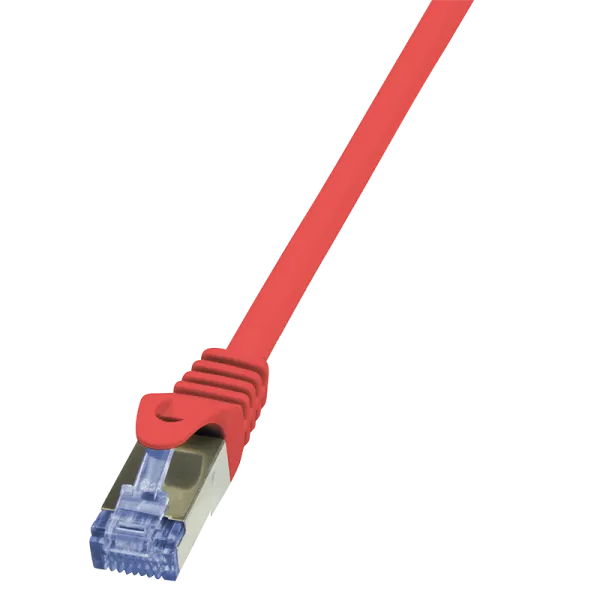 Patch cable PrimeLine, Cat.6A, S/FTP, red, 0.5 m