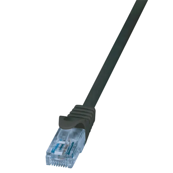 Patch cable Econline, Cat.6A, U/UTP, black, 0.5 m
