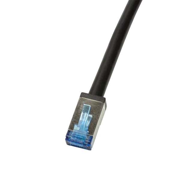 Patch cable, outdoor, Cat.6A, S/FTP, black, 0.5 m