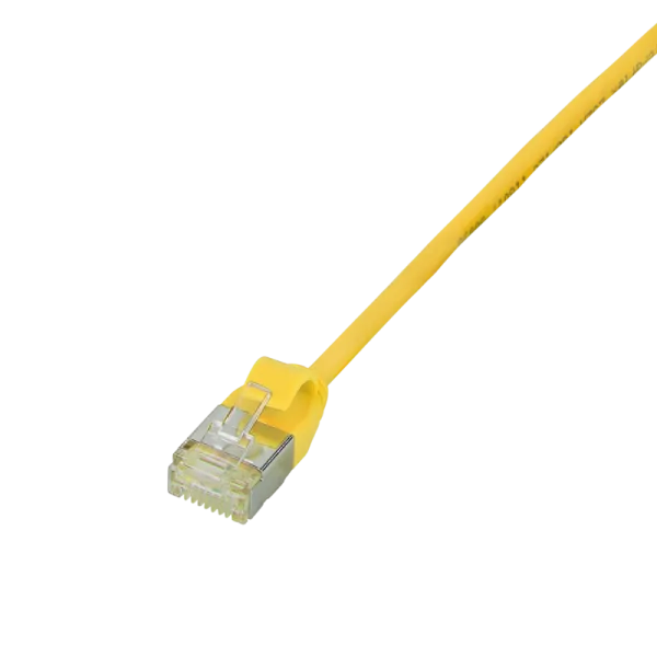 Patch cable SlimLine, Ultraflex, Cat.6A, U/FTP, yellow, 0.5 m