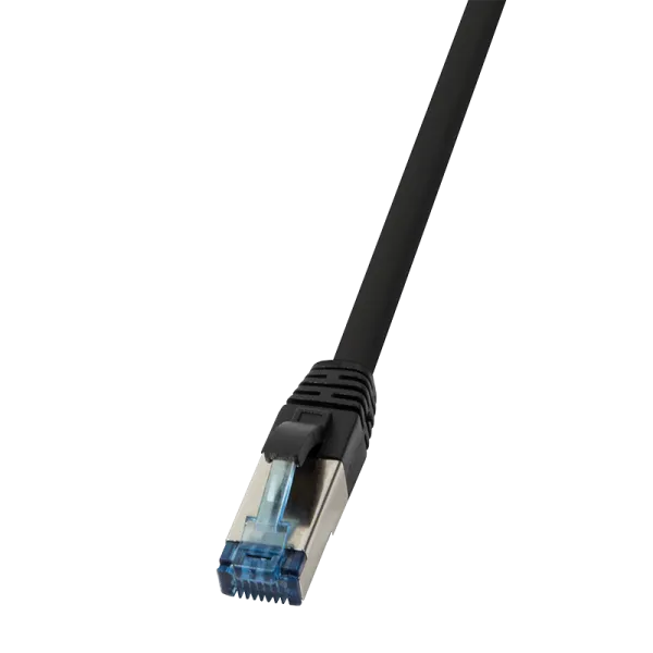 Patch cable, PUR, Cat.6A, S/FTP, black, 20 m