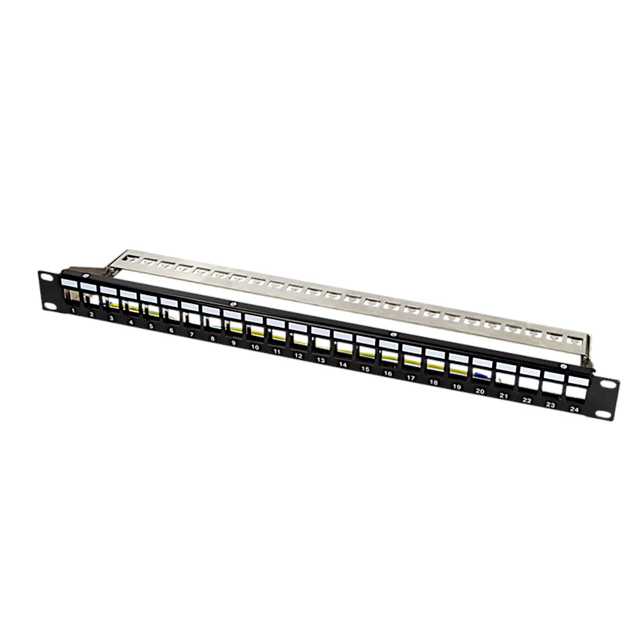 19" patchpanel til 24 keystone-moduler, 1U, sort
