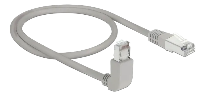 Network cable RJ45 Cat.6A S/FTP upwards angled / straight 0.5m