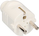 Schuko netstik han, 230V, m. jord, hvid
