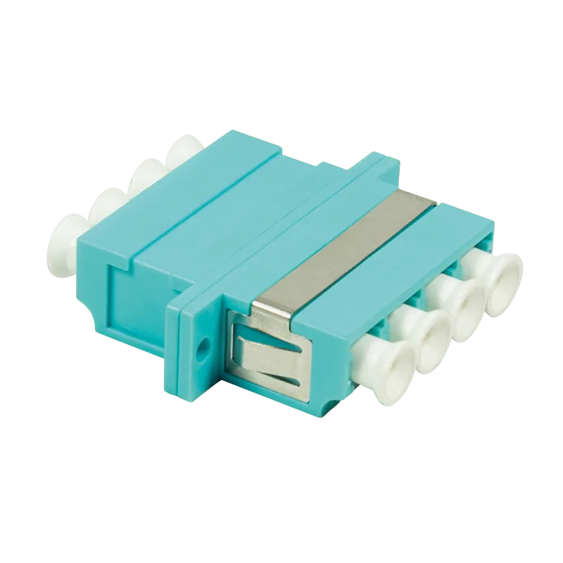 Fiberadapter 4xLC med flange, aqua