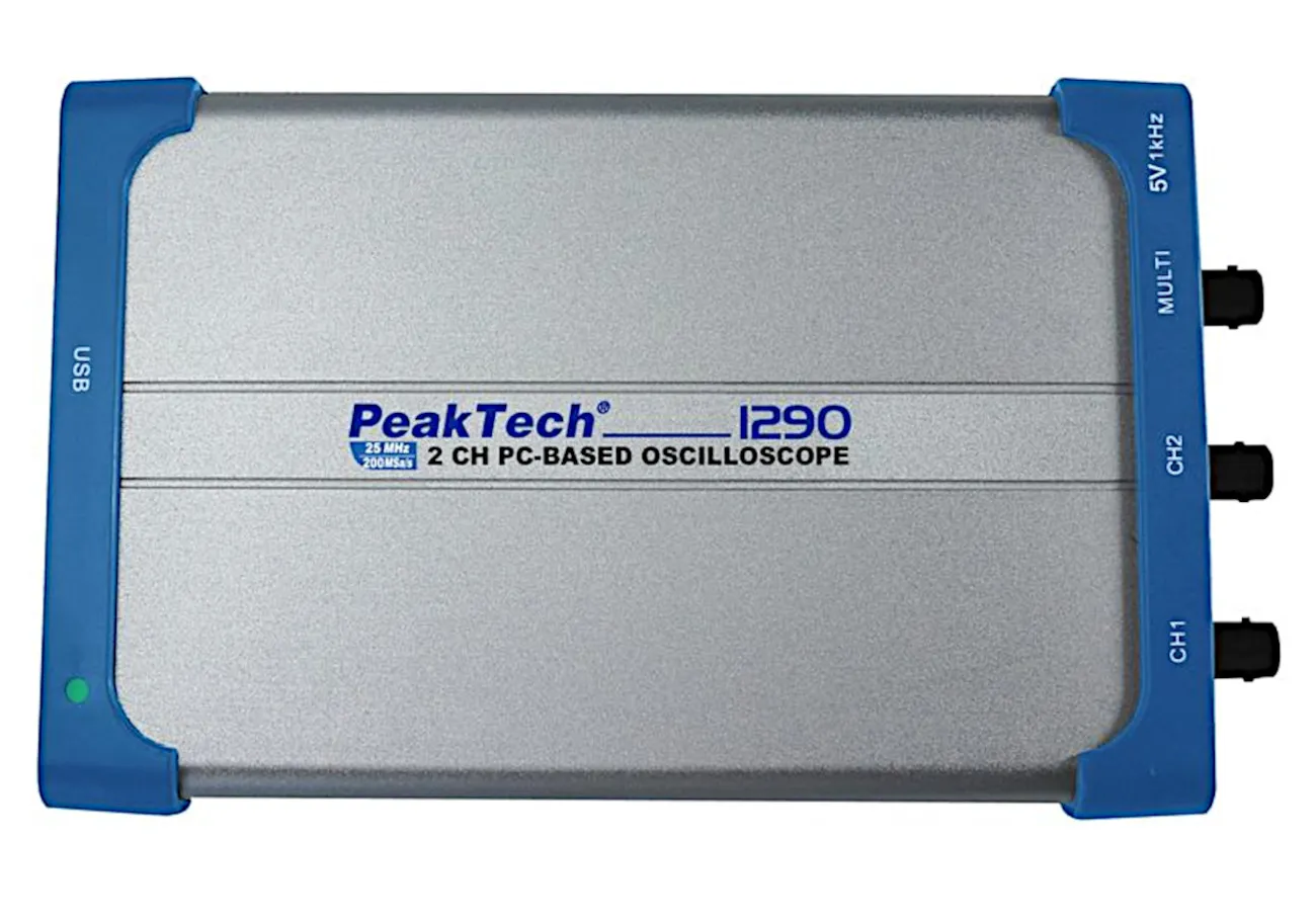 Pc-oscilloskop, 2x 25MHz, 100MSPS, PeakTech