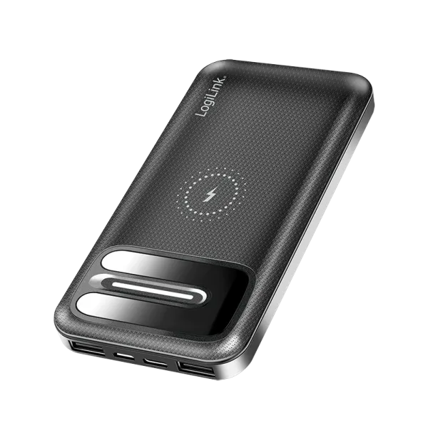 Power bank 8000 mAh, wireless charging, + 2x USB-A